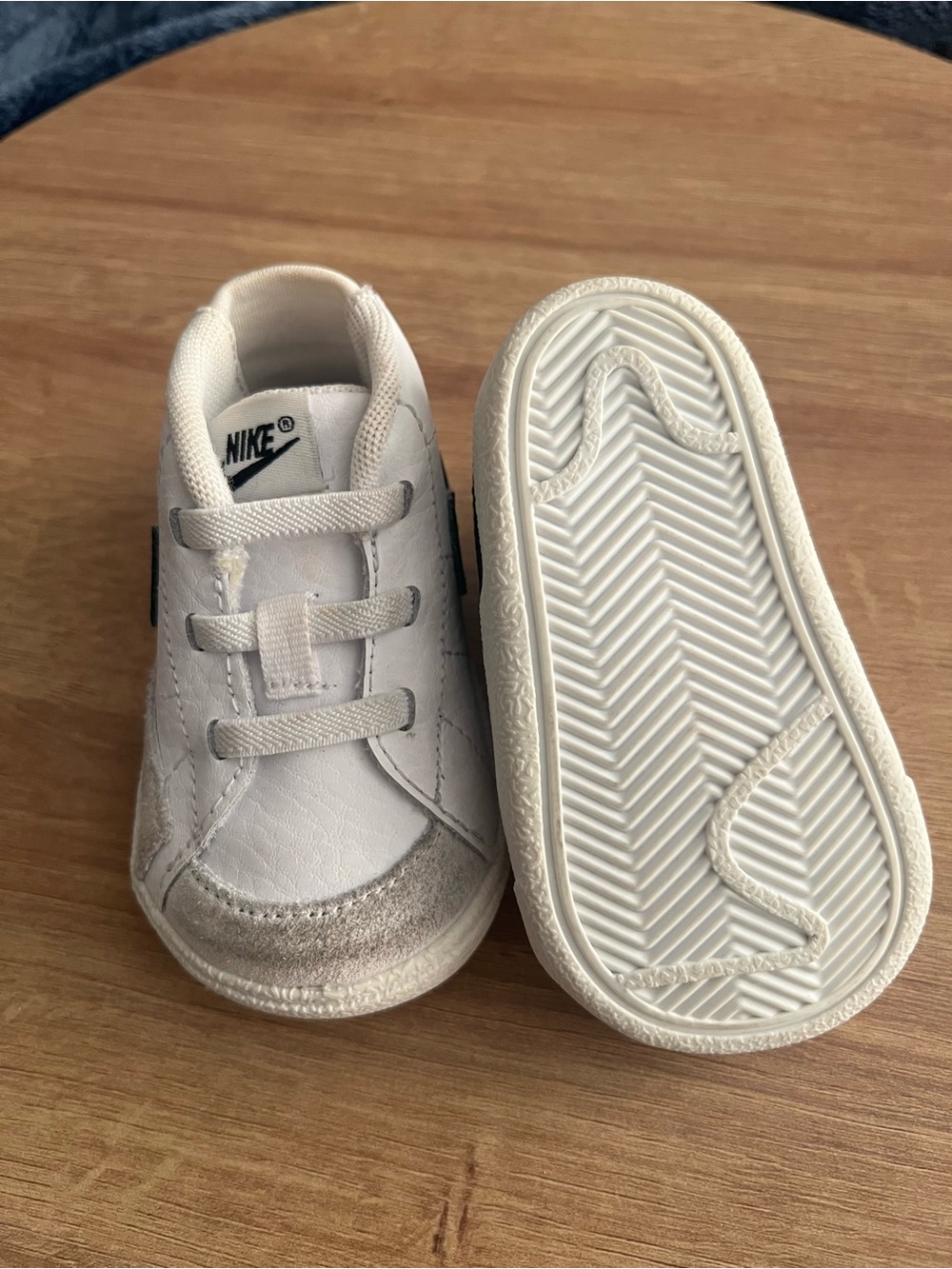 Nike White & Light Gray Baby Slip-On Sneakers